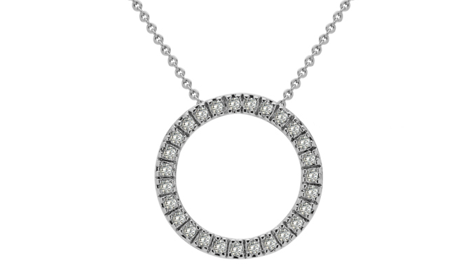 18K Gold plated Luxury Crystal Halo Pendant Necklace at Discount Experts