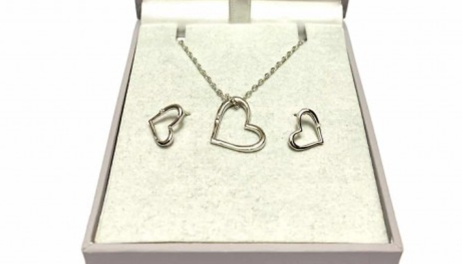 Natural Diamond Pendant Necklace & Earring Set at Discount Experts