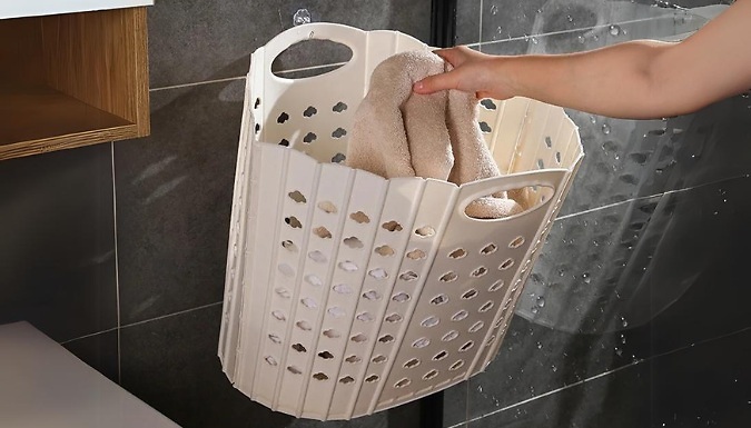 Collapsible Plastic Laundry Basket - 2 Colours & 2 Sizes at Discount Experts