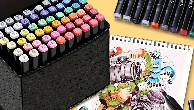 Double-Headed Colourful Marker Pens - Up to 80 Pack. from Discount Experts