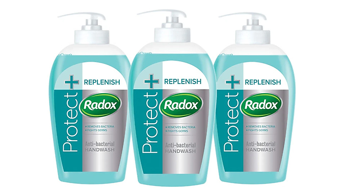 3-Pack of Radox 250ml Anti-Bacterial Hand Wash from Discount Experts