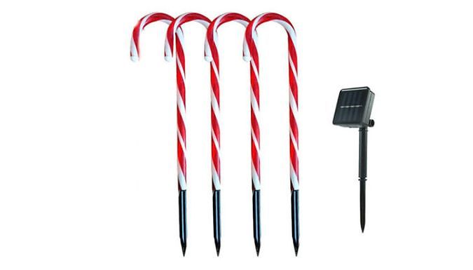 Christmas Candy Cane Garden Pathway Light  Decoration - 1, 2, 4 or 5Pieces at Discount Experts