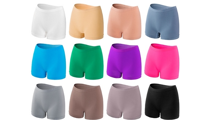 1, 2 or 3 Pairs of Women's High Waist Boxer Shorts - 12 Colours, 8 Sizes at Discount Experts