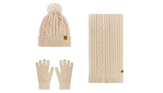 Women's 3-Piece Winter Accessory Set - 7 Colours from Discount Experts
