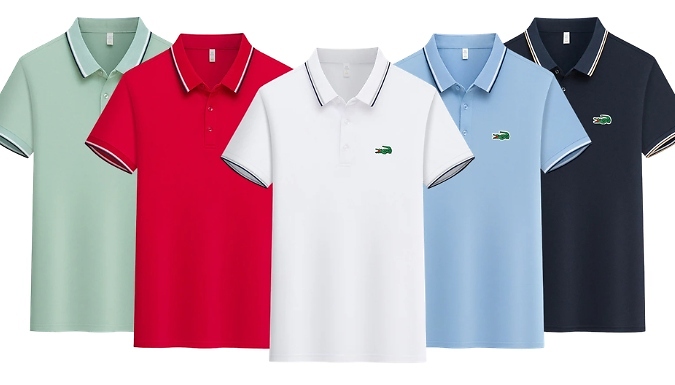 Image of Gomoro 3-Pack Men's Short Sleeve Crocodile Polo Shirt - 4 Options & 5 Sizes