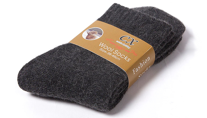 1, 2, 3, or 5 Pairs of Men’s Warm Woollen Socks -5 Colours Deal Price £4.99