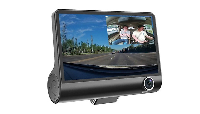 Triple Vision Dash Cam - Front, Rear & Interior Lenses from Discount Experts