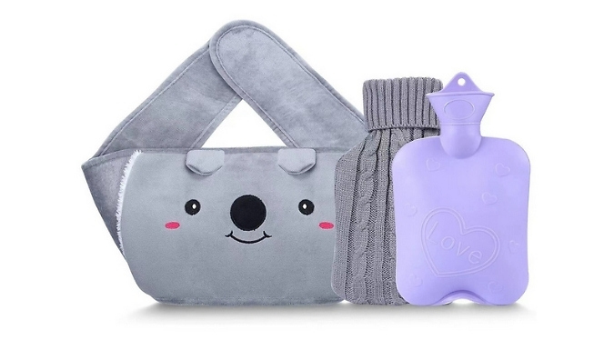 Wearable Plush Hot Water Bottle Waist Belt Set - 2 Colours from Discount Experts