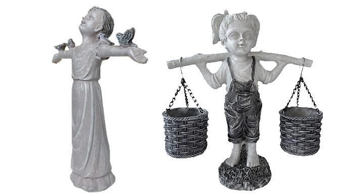 Miniature Flower Girl Garden Statue - 2 Designs at Discount Experts
