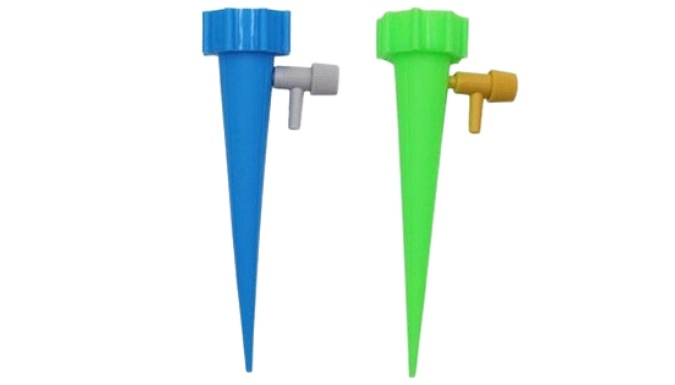 10 Self-Contained Auto Drip Watering Irrigation Spikes - 2 Colours at Discount Experts