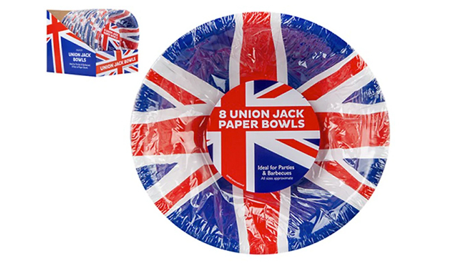 Coronation Union Jack Party Plates. Bowls, & Tumblers - 5 Options from Discount Experts