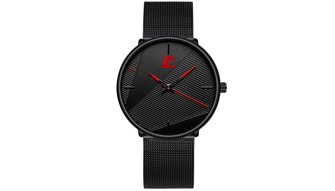 Men's Mesh Strap Quartz Watch - 3 Colours from Discount Experts