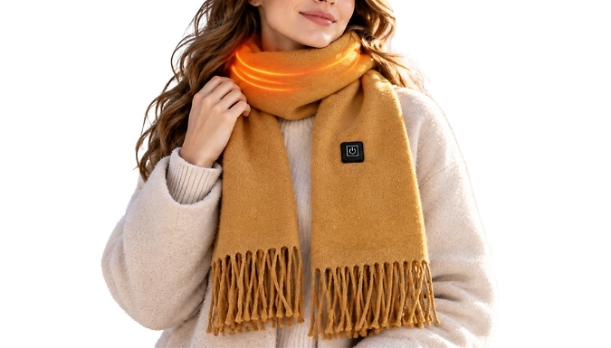 3-Level USB-Heated Tassel Scarf - 6 Colours!