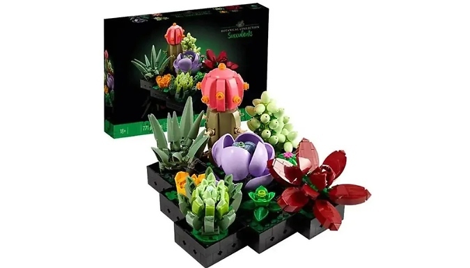Succulent Flower & Plant Adults Building Block Set - 771 Pieces. from Discount Experts
