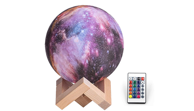 16-Colour LED Moon Lamp with Remote - 2 Sizes from Discount Experts