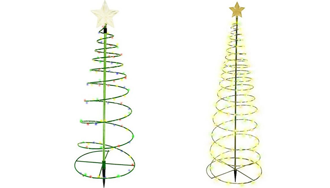 LED Christmas Tree Garden Solar Stake Light - 2 Colours at Discount Experts