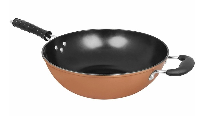 Copper Style 30cm Non-Stick Wok
