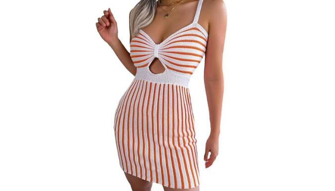 Cutout Stripey Summer Dress - 3 Colours at Discount Experts