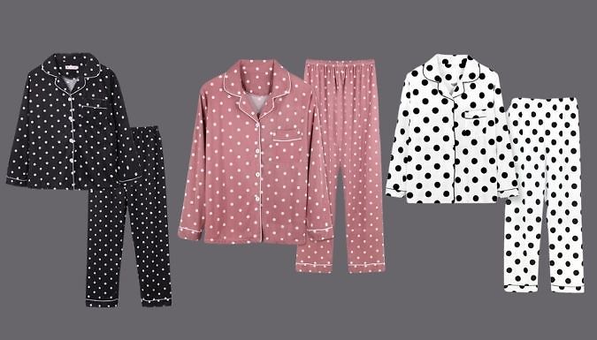 2-Piece Polka Dot Pyjama Set - 3 Colours, 4 Sizes at Discount Experts