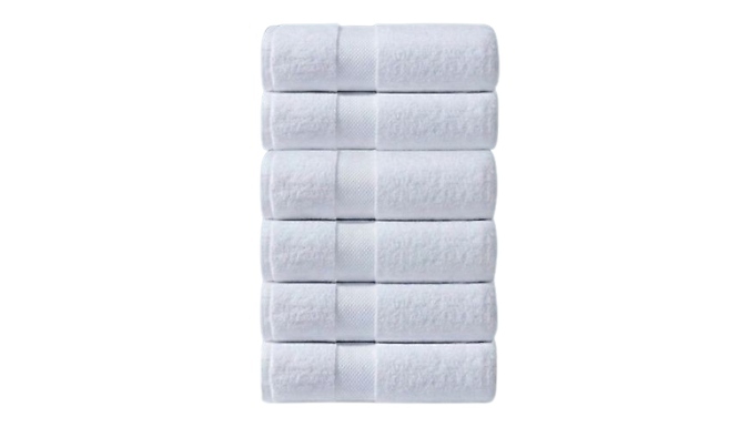 Hotel-Quality 600GSM Combed Cotton White Hand Towels - 2, 4 or 6-Pack. at Discount Experts