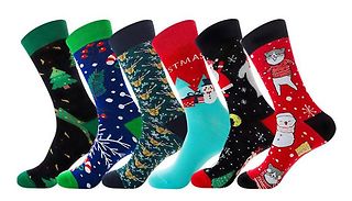 Pack of 6 Cotton Christmas Socks