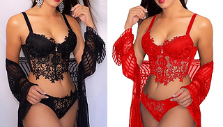 Women's Lace Lingerie 2-Piece Set - 2 Colours & 5 Sizes