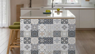 24-Pack of Wall or Floor Grey Waterproof Sticker Tiles - 3 Sizes