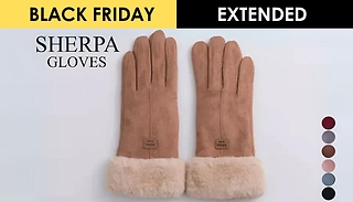 Sherpa-Lined Touchscreen Gloves - 6 Colours