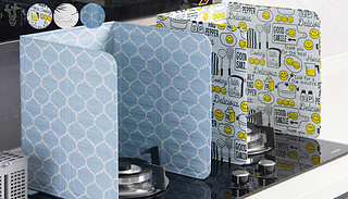 1 or 2 Kitchen Cooker Hob Shield Splash Guard - 4 Colours