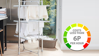 3-Tier Electric Heated Tower Airer 300W - 21m of Hanging Space!