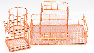 Rose Gold-Colour Nordic Makeup Baskets - 4 Styles