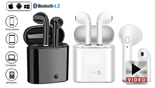 Wireless Apple & Android Compatible Earbuds & Charge Case - 5 Colours