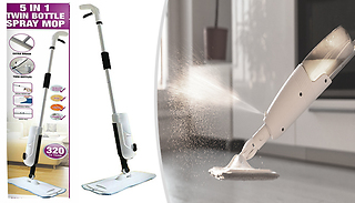 5-in-1 Double Spray Bottle Floor Mop with Extra Brush