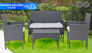 4 Piece Outdoor Rattan Garden Furniture Set - 2 Colours