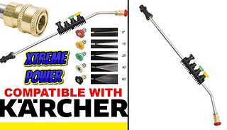 Pressure-Washer Gun Lance Spray Wand + 5 Karcher Compatible Nozzles 
