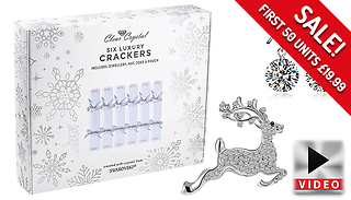 6 or 12 Luxury Christmas Crackers with Crystals from Swarovski