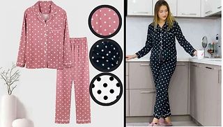 2-Piece Polka Dot Pyjama Set - 3 Colours, 4 Sizes 