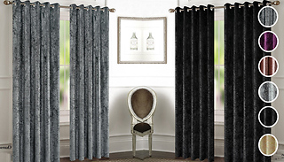 Luxury Crushed Velvet Blackout Curtains - 7 Sizes & 6 Colours