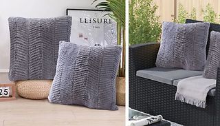 4-Piece Silentnight Grey Faux Fur Cushions