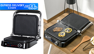 90-200°C Health Heat Grill Press with 8 Settings & Drip Tray
