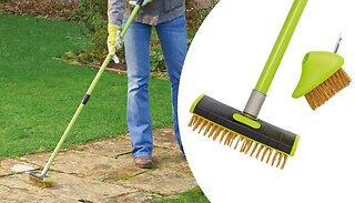 Telescopic 3-in-1 Steel Brush & Weed Scraper