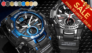 SMAEL Water-Resistant Digital Military Watch - 9 Colours