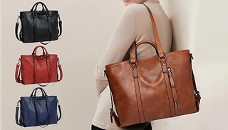 PU Leather Crossbody Tote Handbag