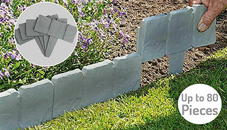 Grey Cobbled Stone Effect Garden Border Edging - Up to 80 Pieces!