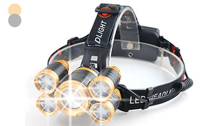 5-LED Outdoor Headlamp with Adjustable Zoom - 2 Colours
