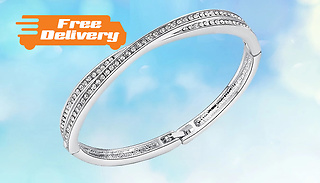 Cross Bangle Made With Crystals From Swarovski