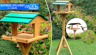 Traditional Standing Wooden Bird Feeding Table