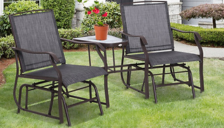 Outsunny Rattan Bistro Rocking Chair with Tea Table Set - 3 Pcs, 2 Col ...