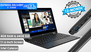 GeoFlex 110 Windows Celeron 11.6-Inch Touchscreen Laptop 4GB 64GB