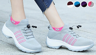 Breathable Comfort Wedge Trainers - 4 Colours & 5 Sizes